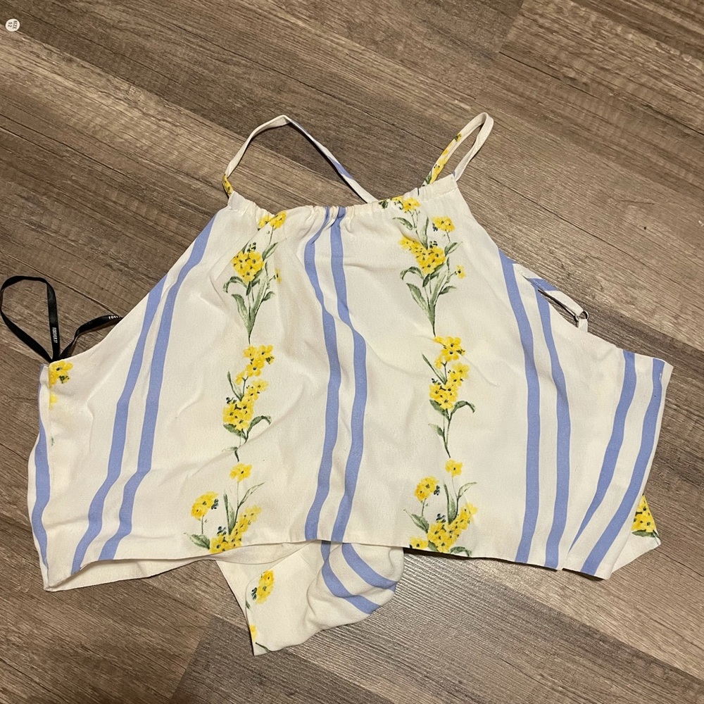 Floral self tie top